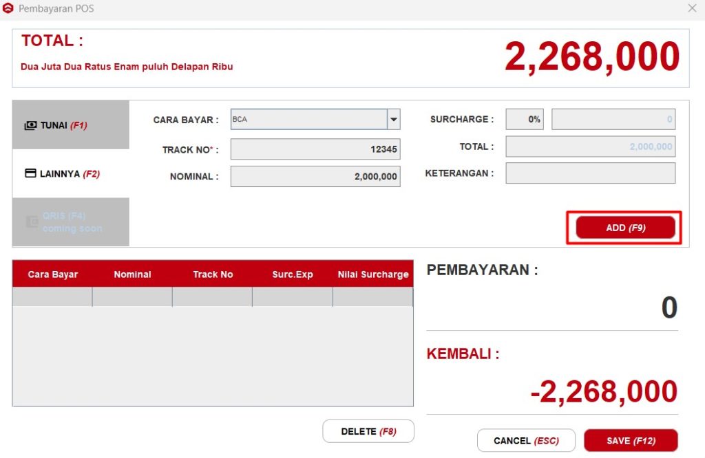 Multi Payment (Tunai dan Non Tunai) Pada Beepos Desktop 3.0