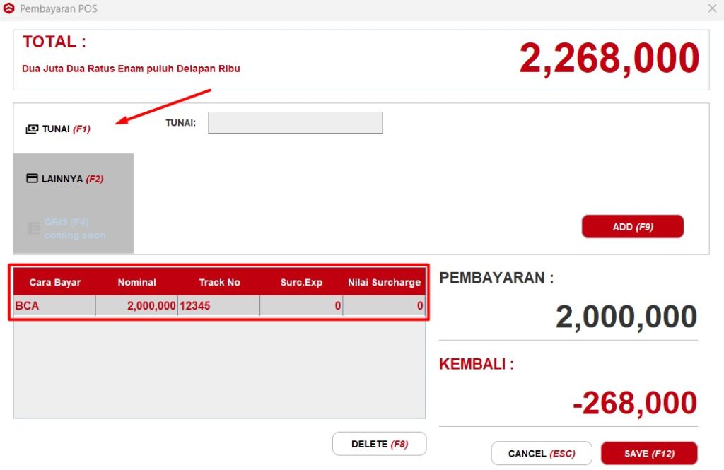 Multi Payment (Tunai dan Non Tunai) Pada Beepos Desktop 3.0