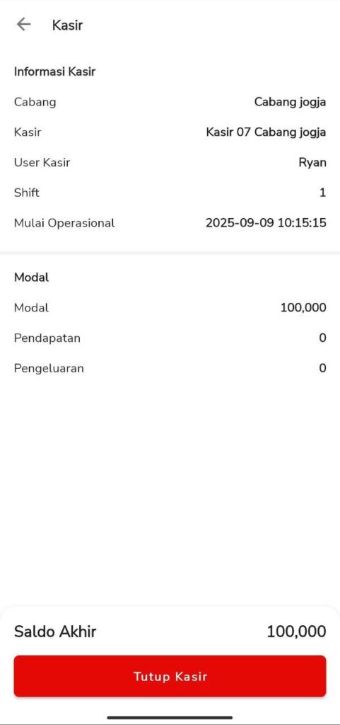 Menampilkan Total Pemasukan Dan Saldo Akhir Pada Beepos Mobile 2.0 (Beecloud 3.0)