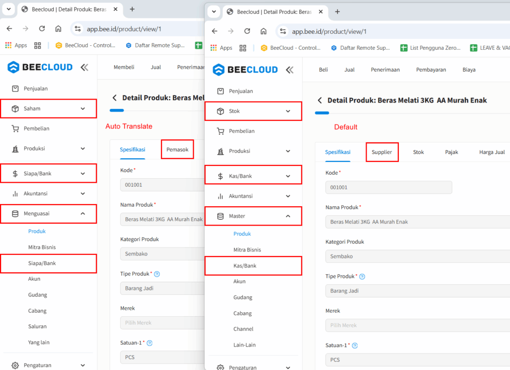 Mematikan Auto Translate Bahasa Beecloud 3.0