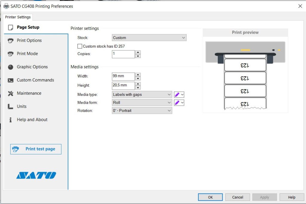 Preferences Setting Sato With Gap