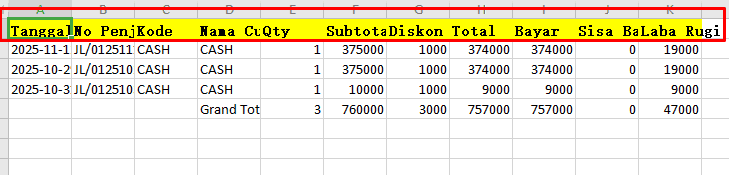 Panduan Ekspor Laporan Penjualan Beecloud 3.0 Sesuai Kolom Aktif