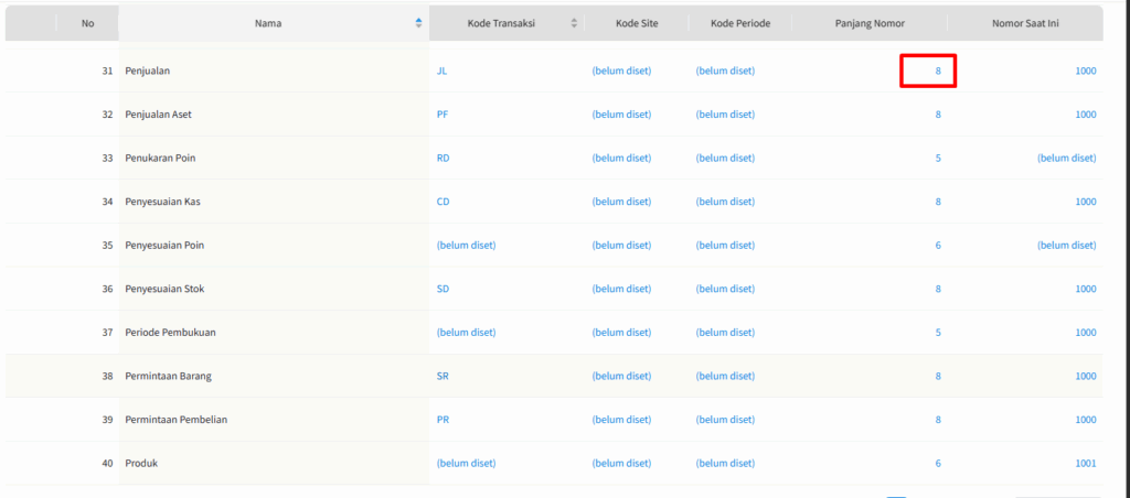 Cara Mengatur Panjang Digit Nomor Transaksi di Beecloud 3.0 (Nomor Transaksi)
