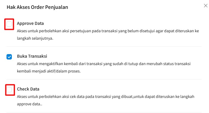 Setting Hak Akses Check dan Approve Order Penjualan User Beecloud 3.0