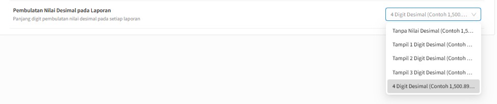 Gambar 2 : Opsi angka Desimal