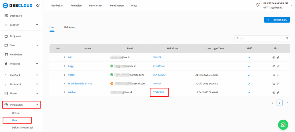Setting Hak Akses Edit Penjualan Pada Beecloud 3.0
