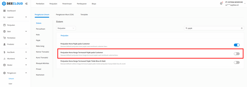 Harga Termasuk Pajak Pada Customer