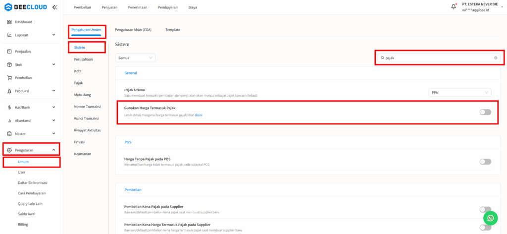 Pilih Harga Termasuk Pajak