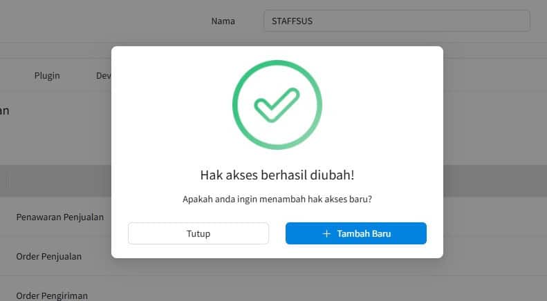 Hak Akses Berhasil Di Perbarui