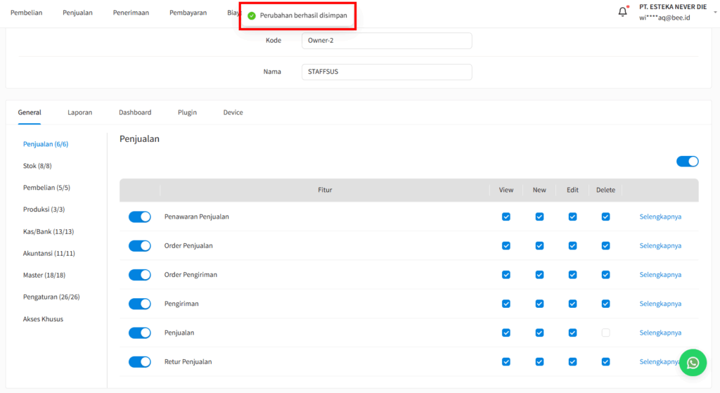 Notifikasi Sudah Berhasil