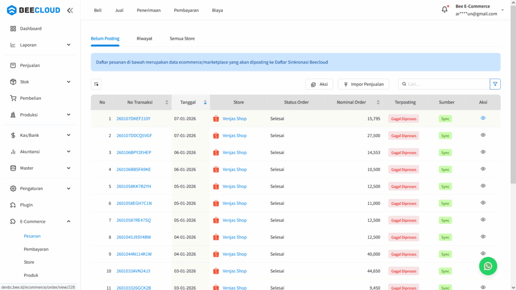 Cara Sinkronisasi Transaksi Marketplace ke Beecloud