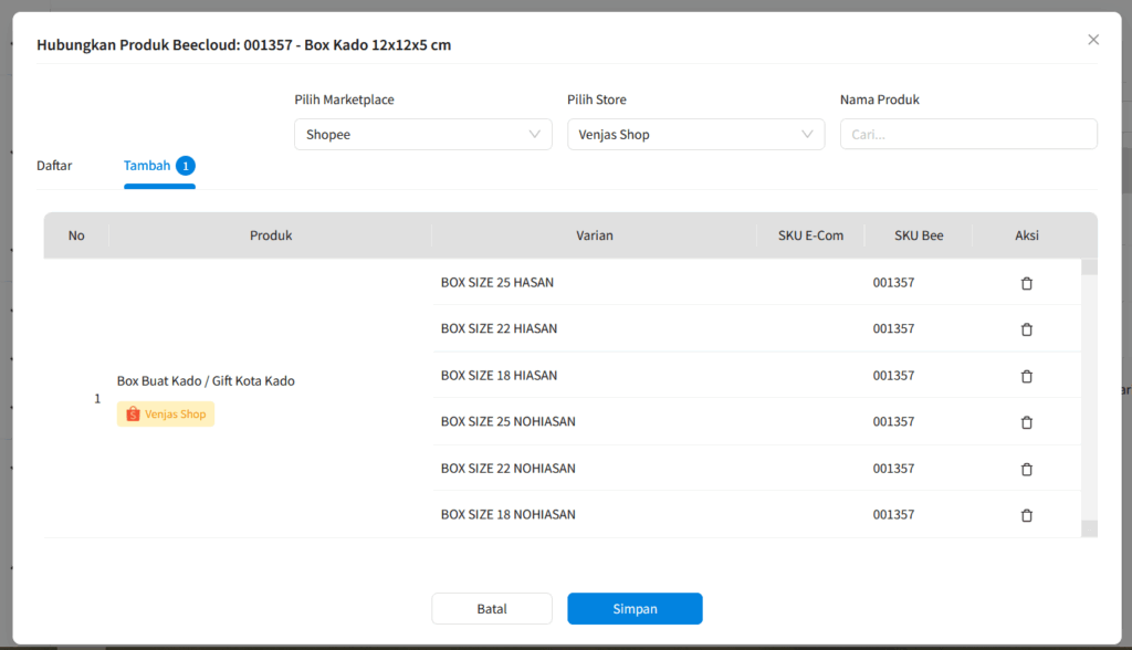 Cara Melakukan Mapping Produk pada E-Commerce Beecloud
