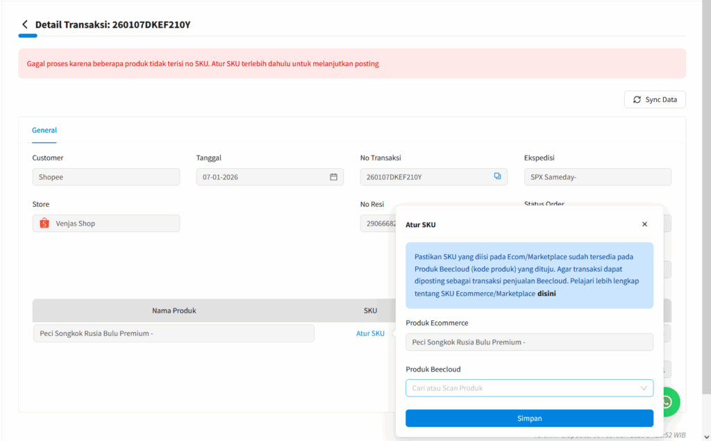 Cara Sinkronisasi Transaksi Marketplace ke Beecloud