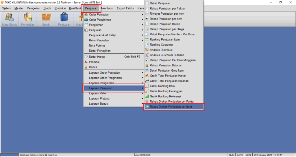 Rekap Diskon Penjualan Per Item Beeaccounting
