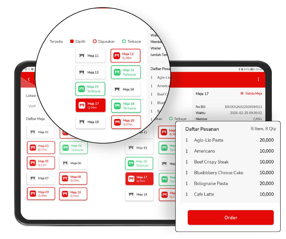 Tampilan Bee Resto Dine In Take Away