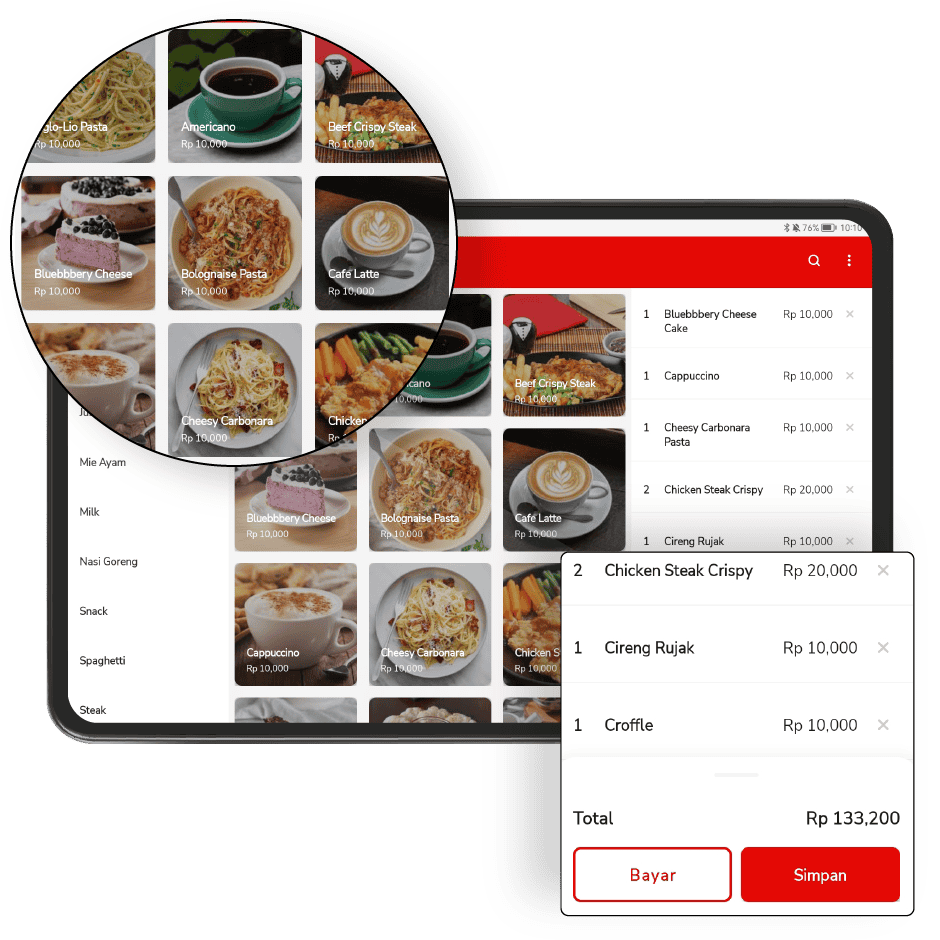 Tampilan Bee Resto Pos Kasir