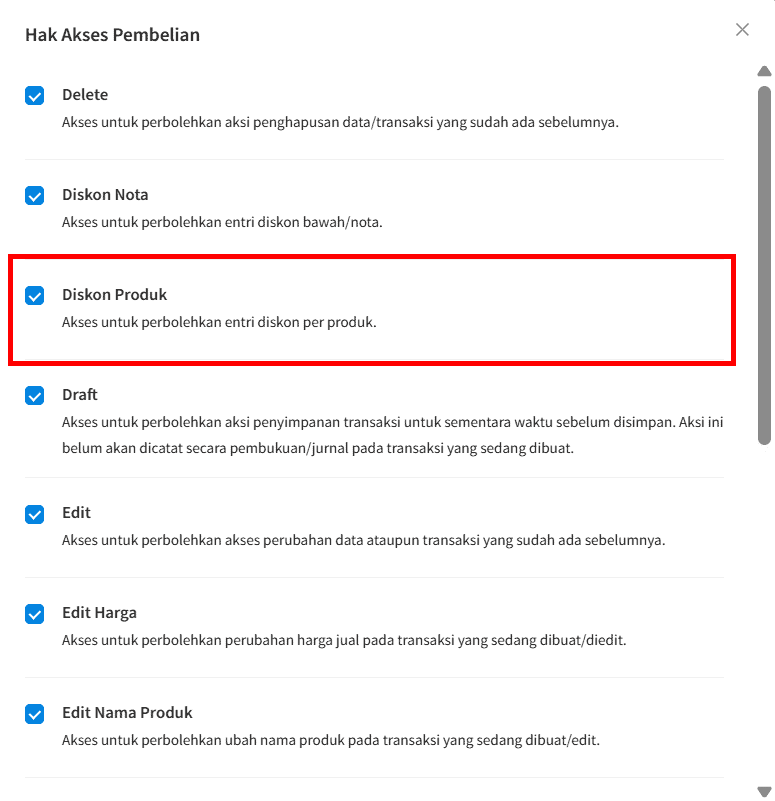 Aktifkan Diskon Produk Pembelian
