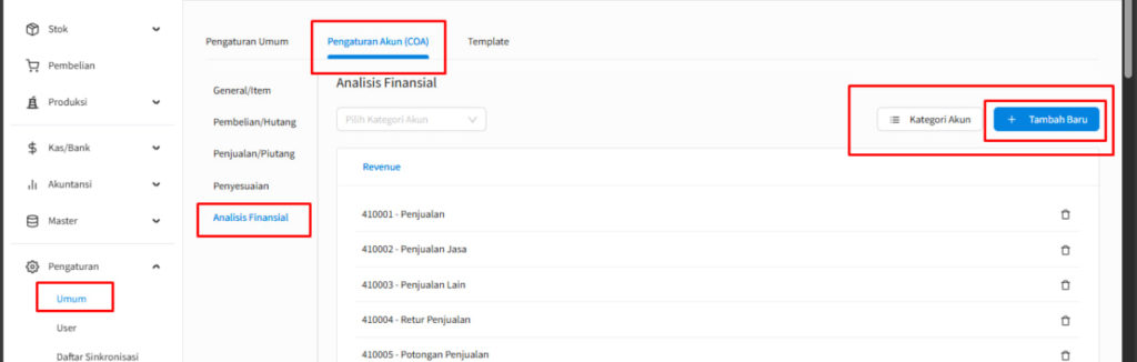 Gambar 1 : Tampilan Setting Akun Plugin Bee Financial Analysis Beecloud 3.0