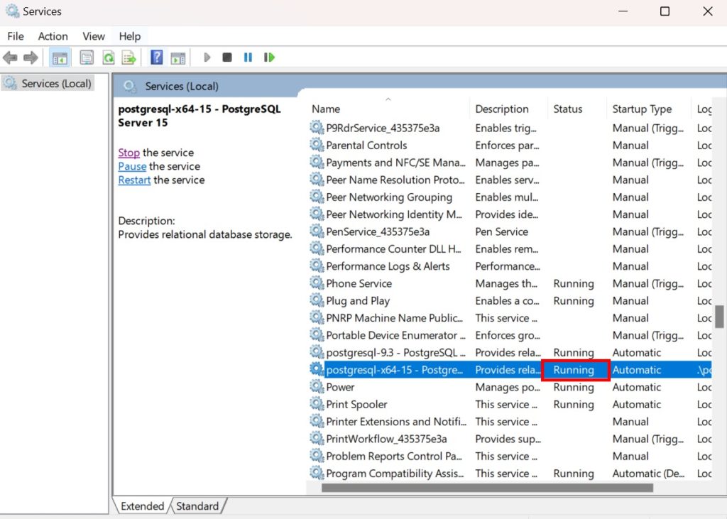 Status Service Sudah Running