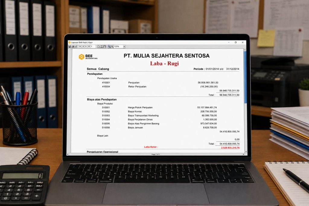 Beeaccounting Software Kasir Sekali Bayar Tampilan Laba Rugi