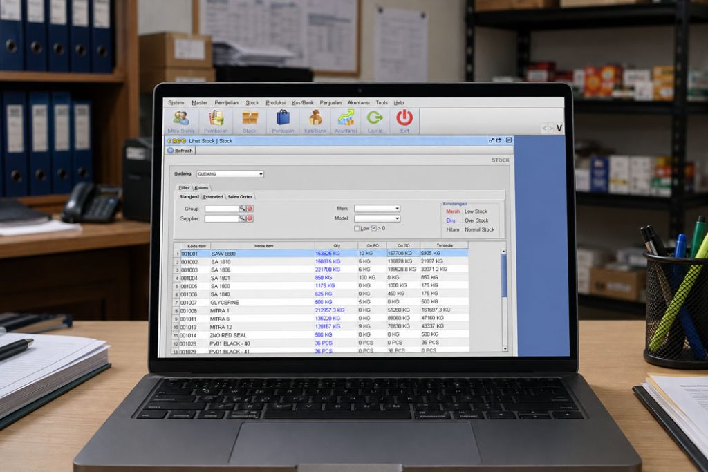 Beeaccounting Software Kasir Sekali Bayar Tampilan Lihat Stok