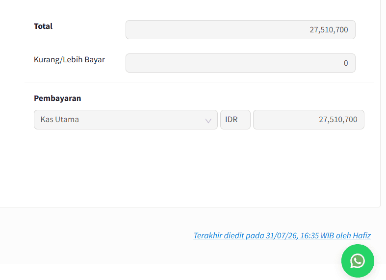 Update Agustus 2026 Riwayat Aksi Transaksi After
