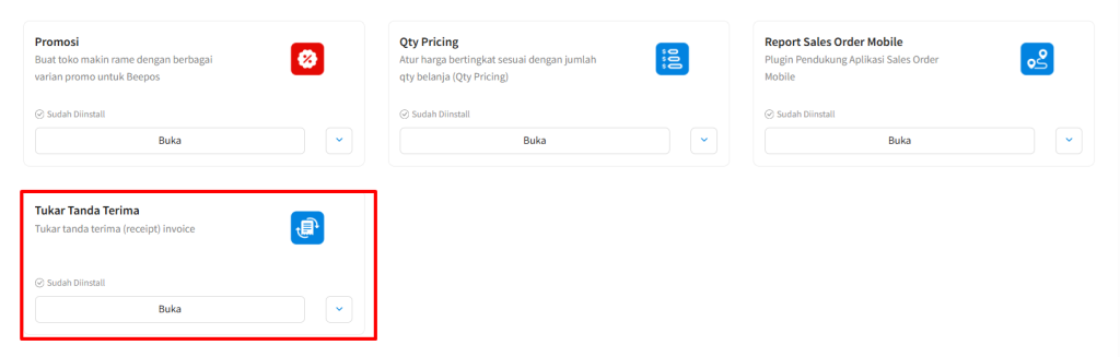 Buka Plugin Tukar Tanda Terima