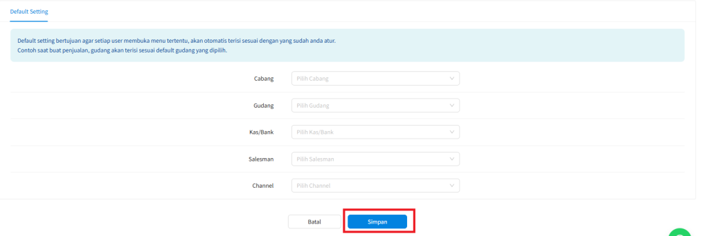 Gambar 3. Default Setting