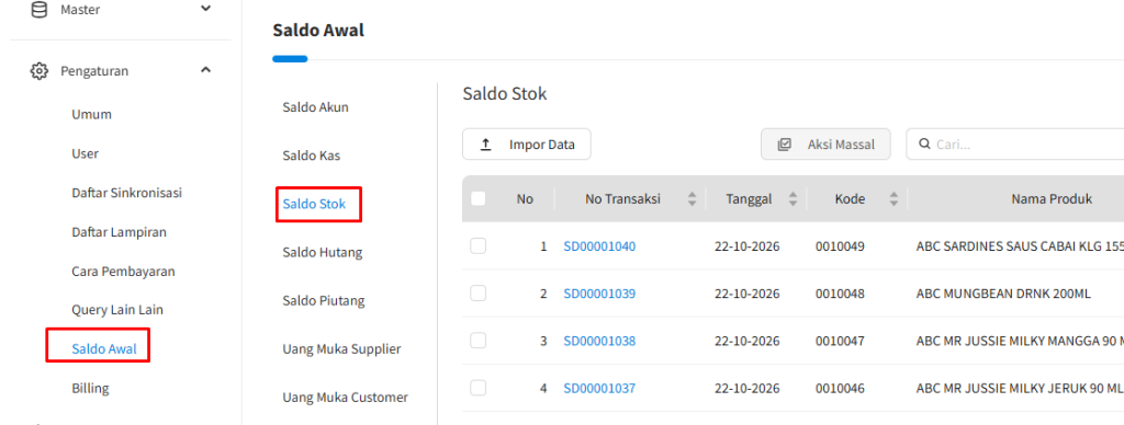 Cara Bulk delete saldo awal stok di Beecloud 3.0