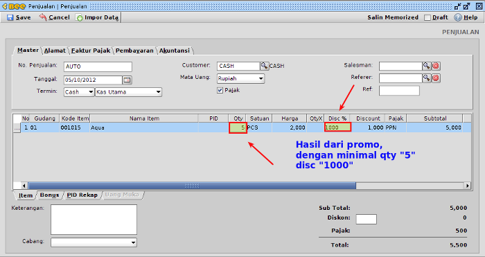 Bagaimana Cara Membuat PROMO Disc pada saat PENJUALAN ?