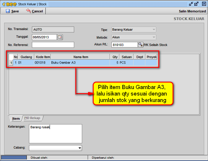 Cara Input Barang Rusak atau Hilang di BeeAccounting