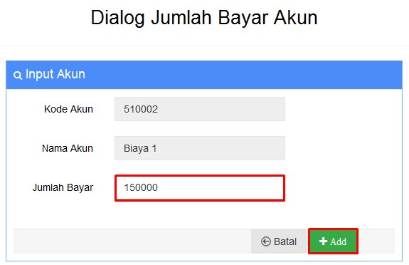 Input biaya dan pendapatan Proyek 4