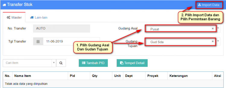 Gb 3. Pilih Gudang Asal Dan Tujuan