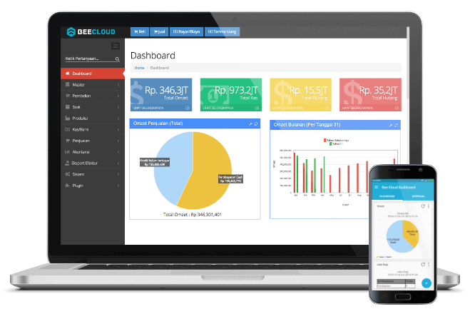 Beecloud Dashboard dan Laptop