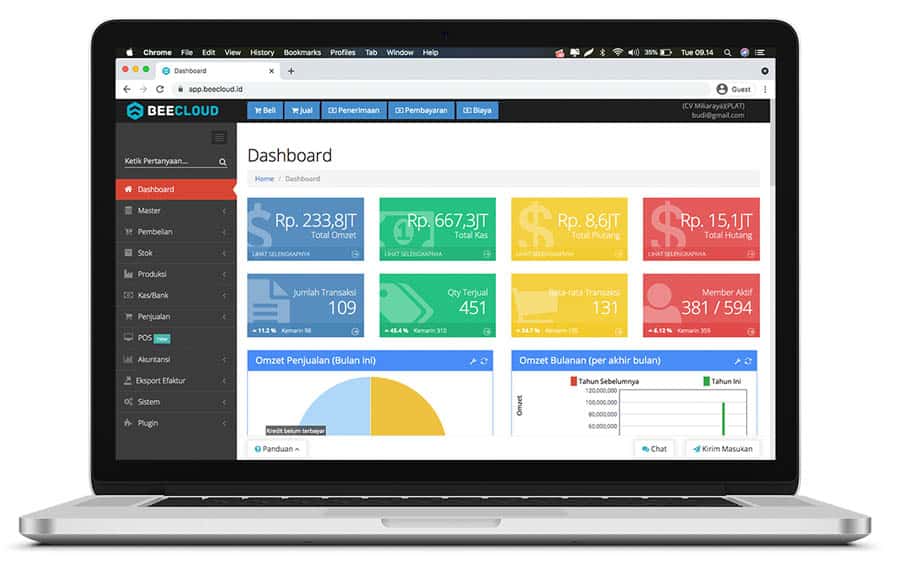 Tampilan Dashboard Beecloud